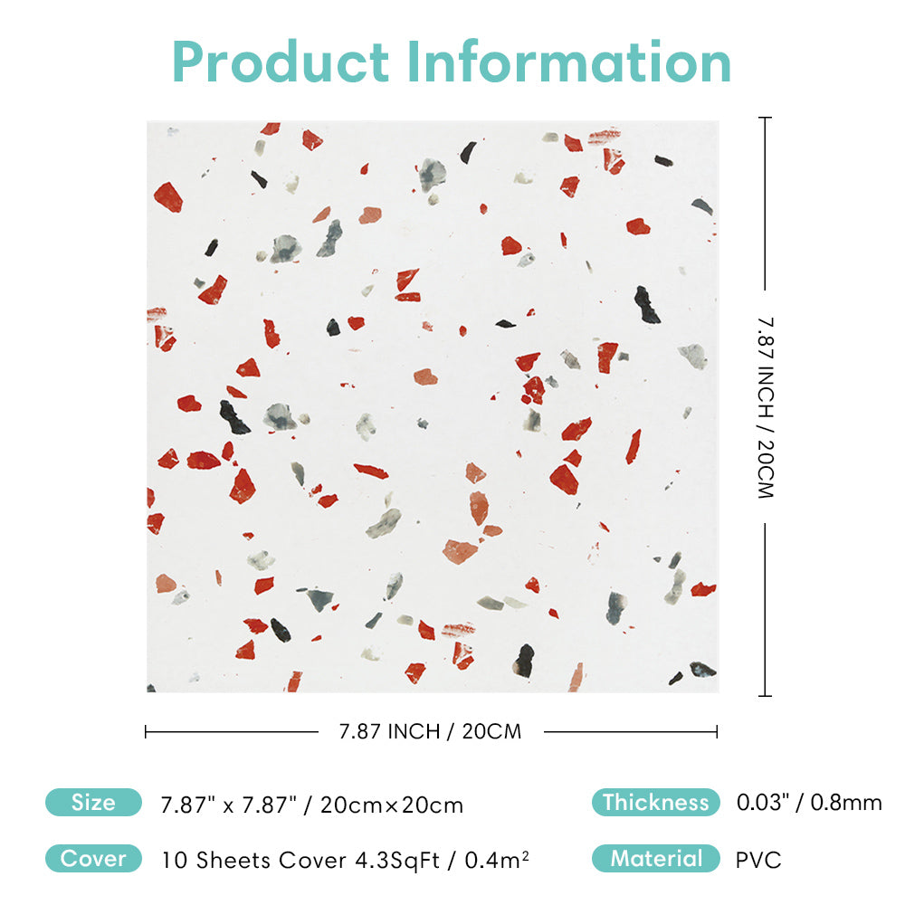Confetti Terrazzo Peel and Stick Vinyl Floor Tile Sticker