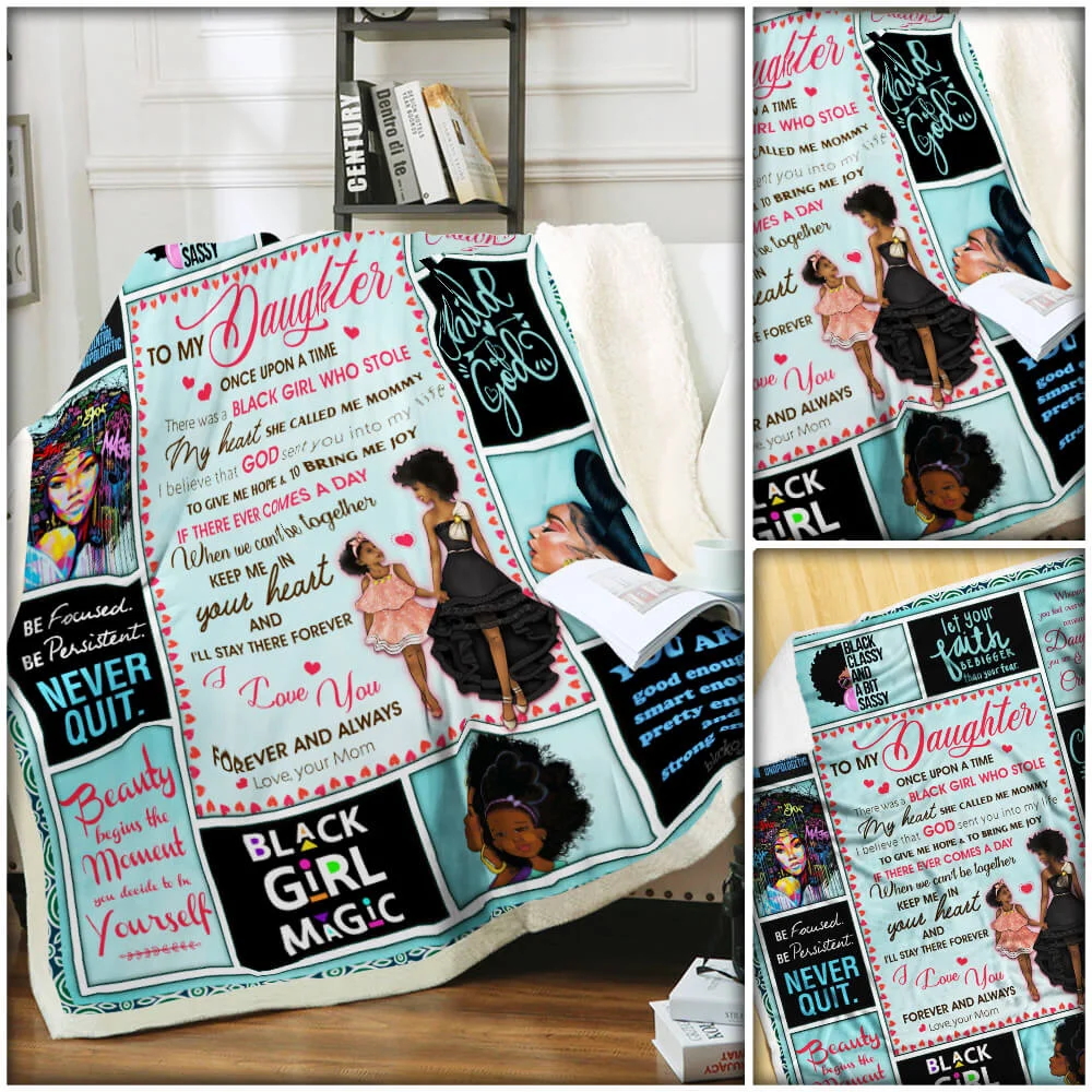 To My Daughter,There Was A Black Girl Who Stole My Heart, Love Mom, Black Woman Sofa Throw Blanket