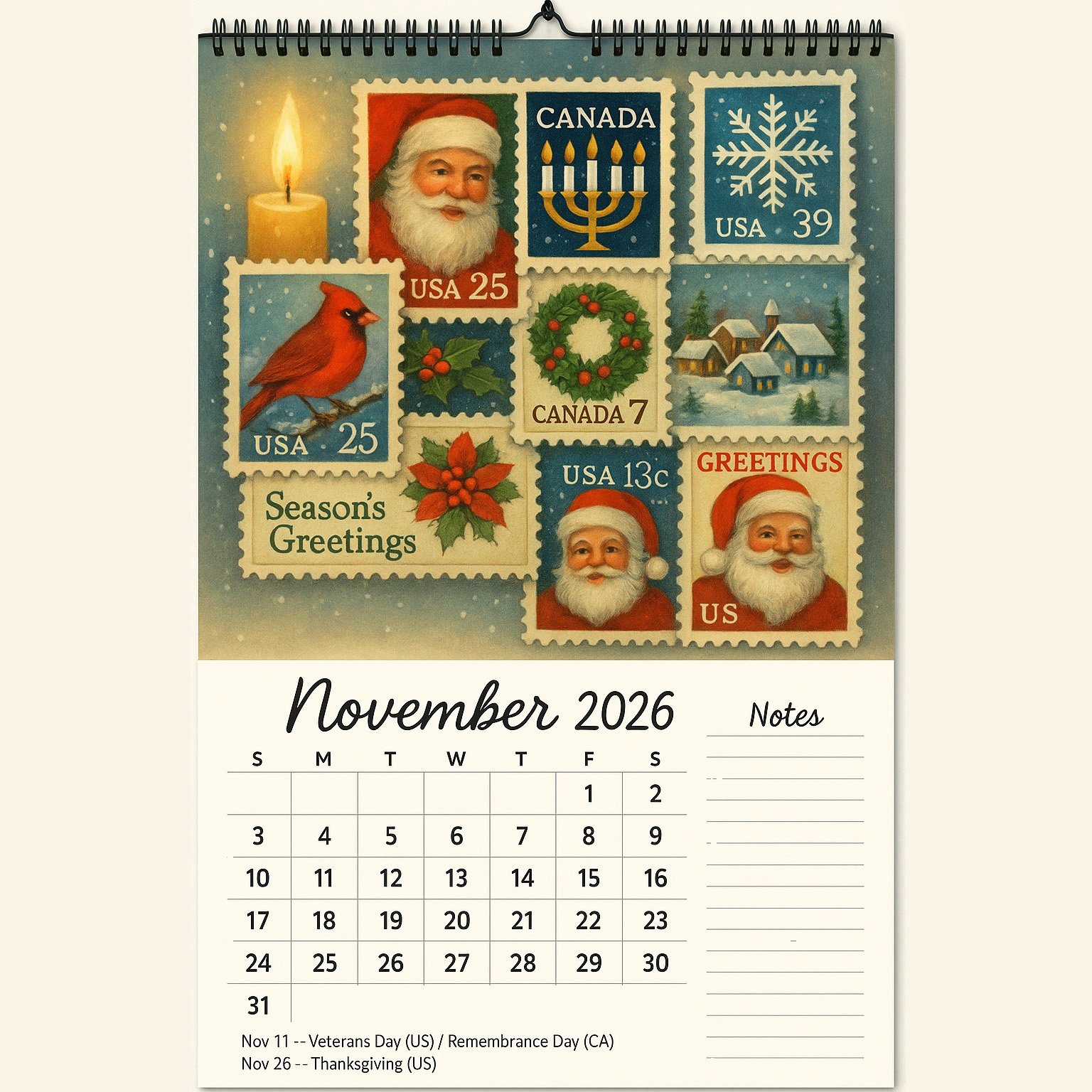 USPS 250th Anniversary 2026 Calendar