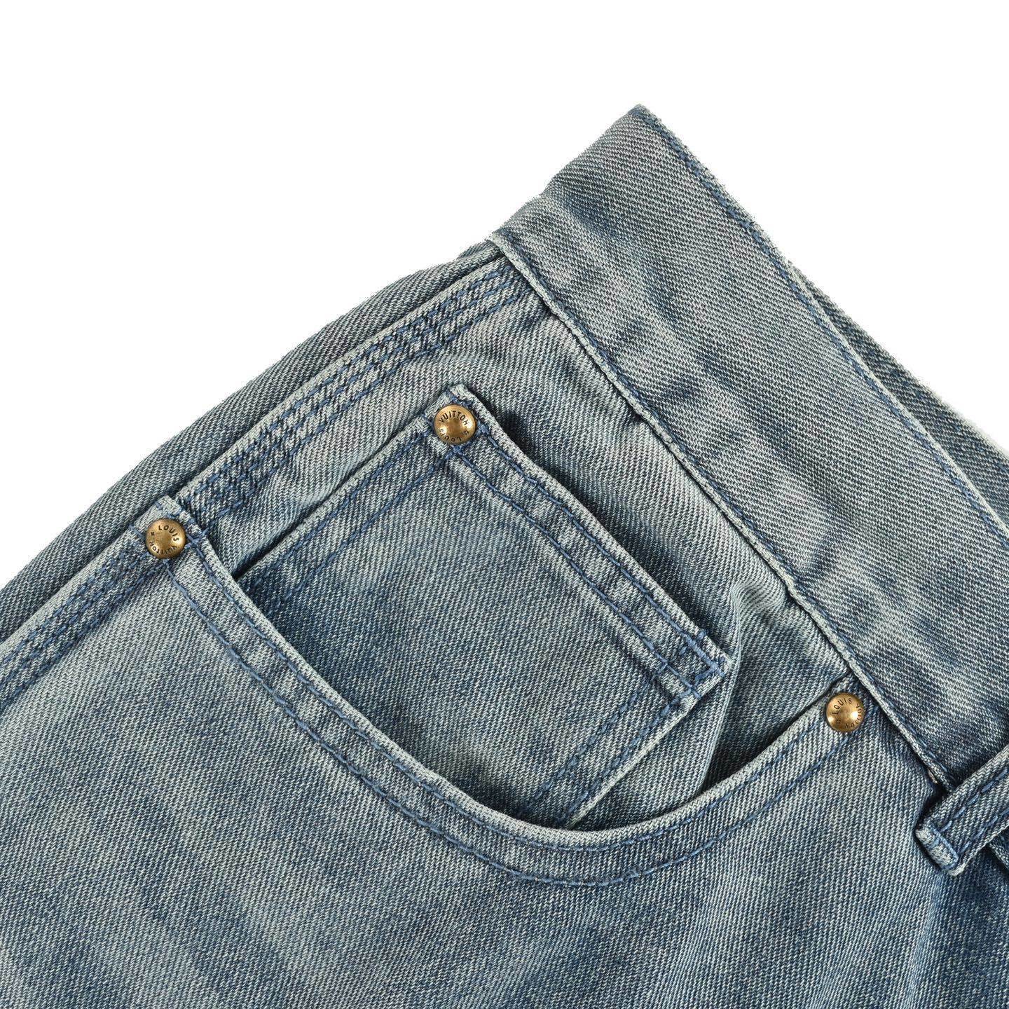 Louis Vuitton 25ss monogram embossed denim shorts