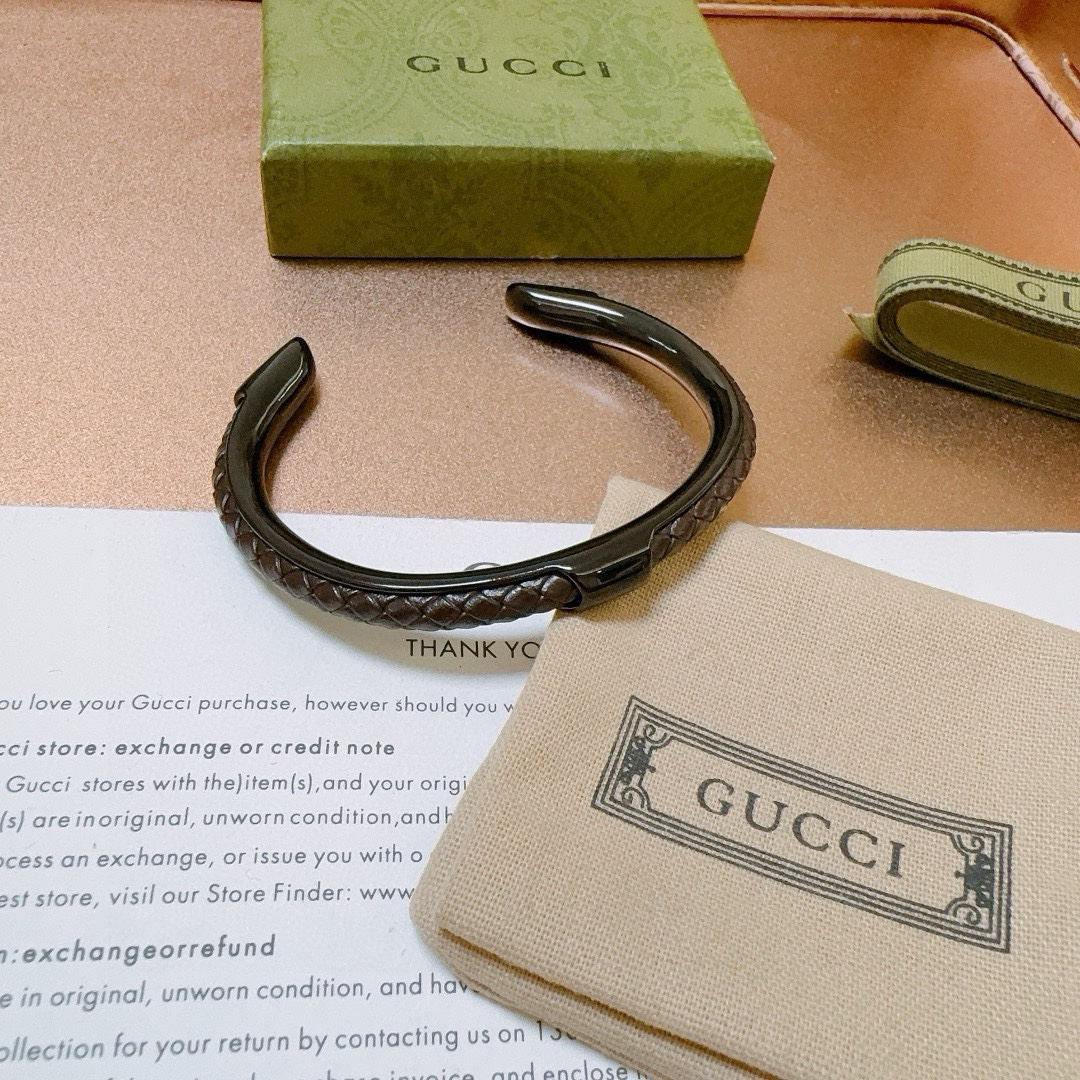 Gucci Braided Leather Bracelet