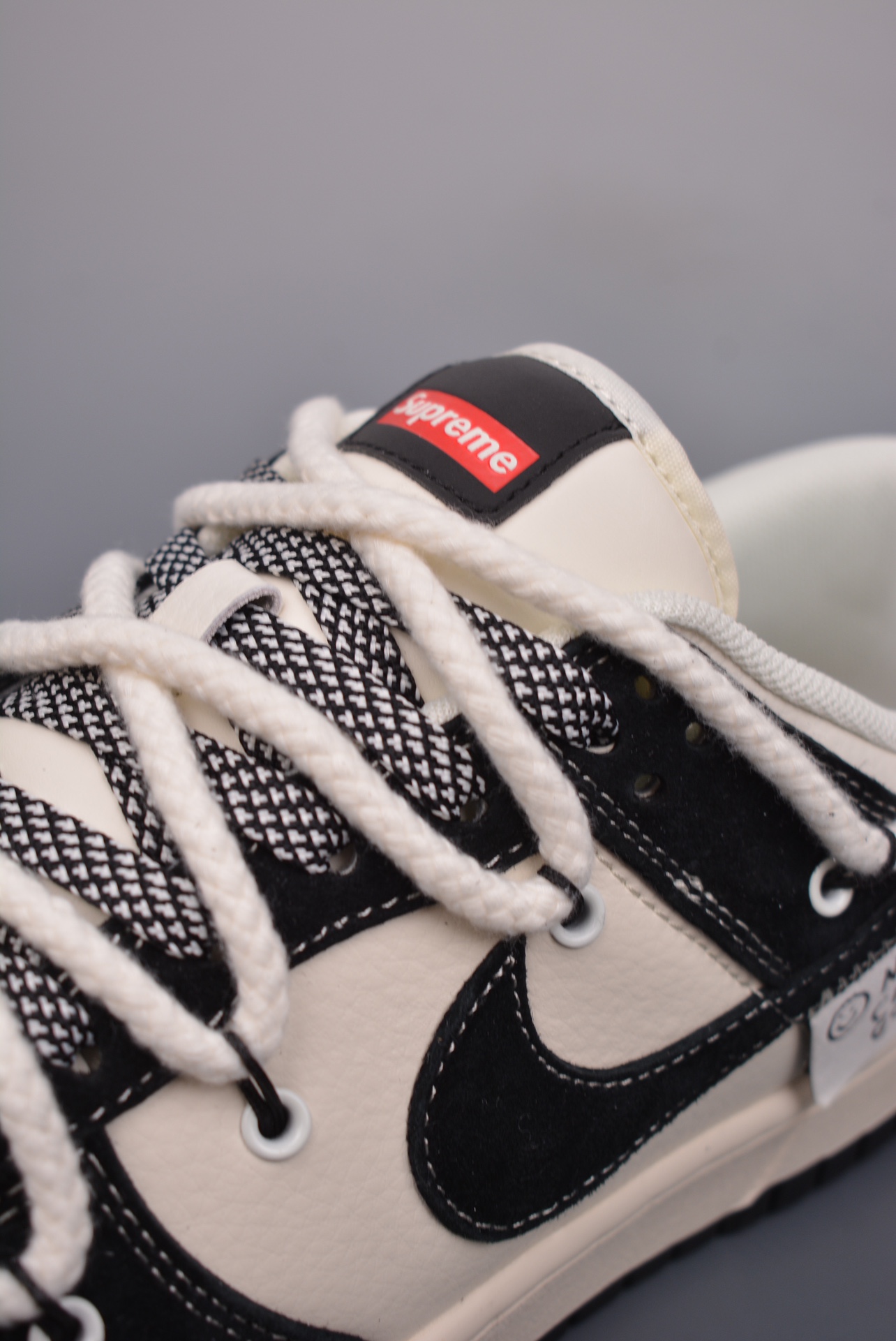 Stone Island x Supreme x Nike By You SB Dunk Low Retro SP Black, Beige, White and Red Label YX5066-202
