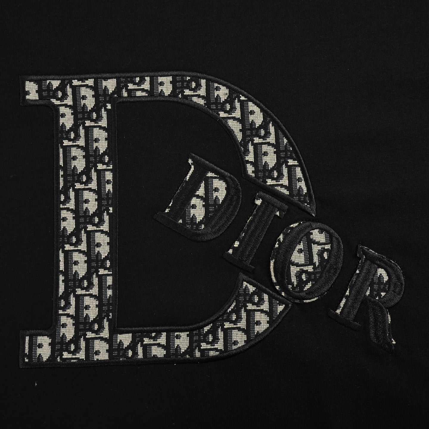 Dior monogram patch embroidered letter short sleeve