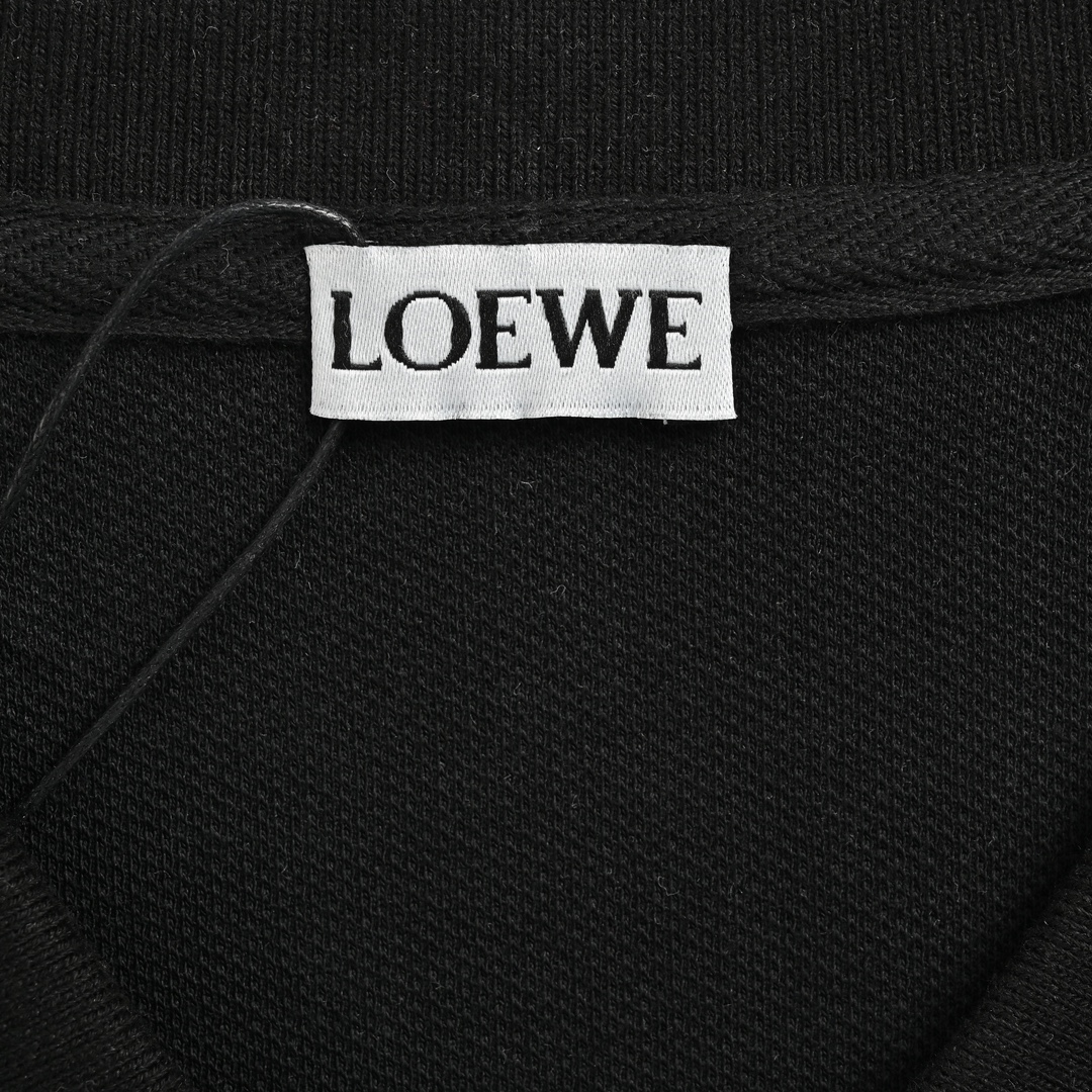 Loewe 24ss cartoon panda embroidered Polo short sleeve