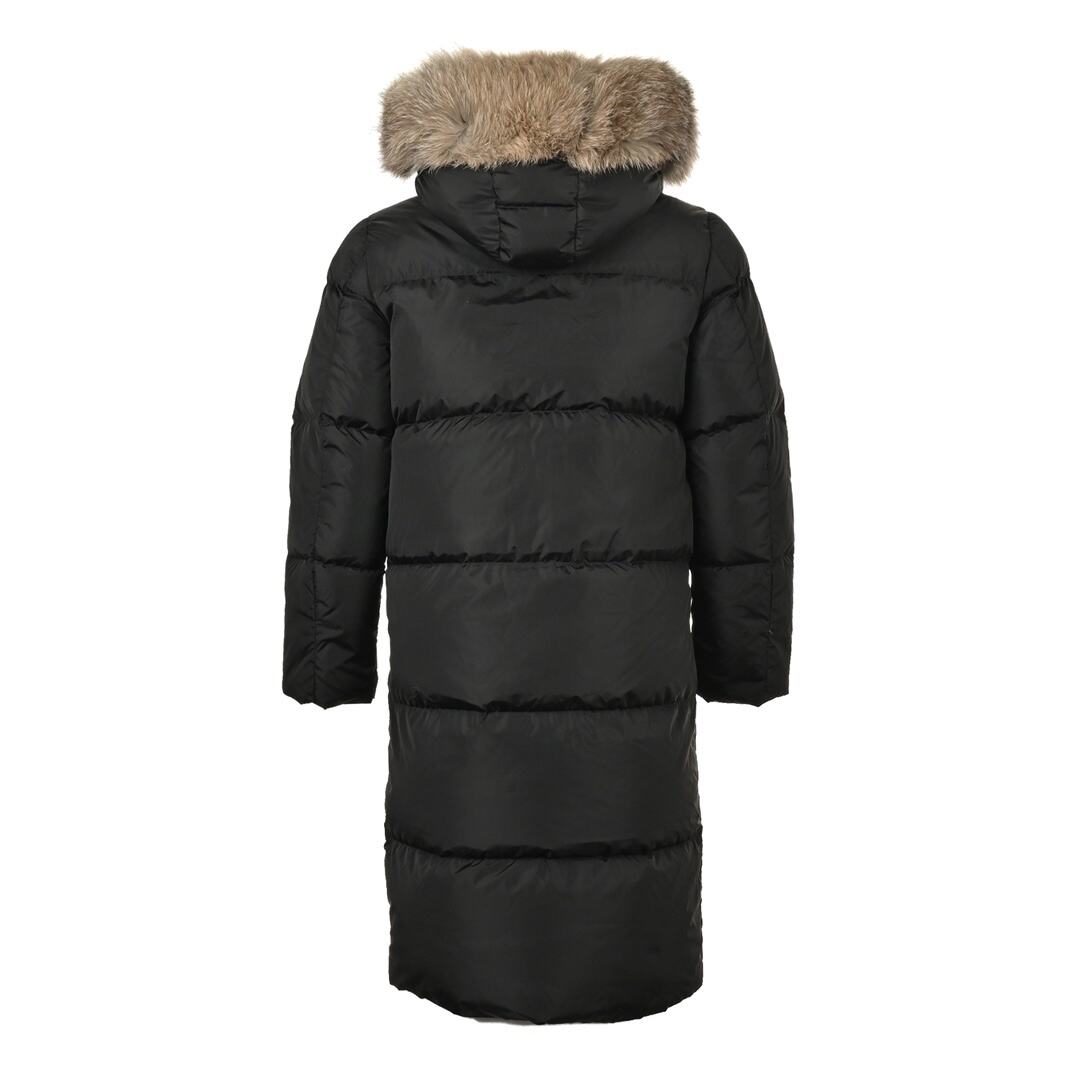 Moncler Marrionnier fox fur collar long down jacket