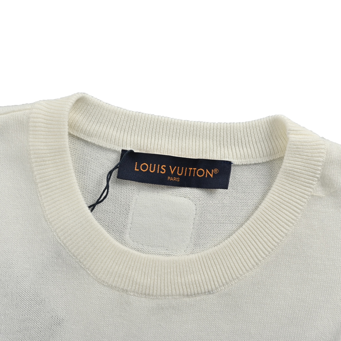 Louis Vuitton 25ss chest leather patch knitted short sleeves