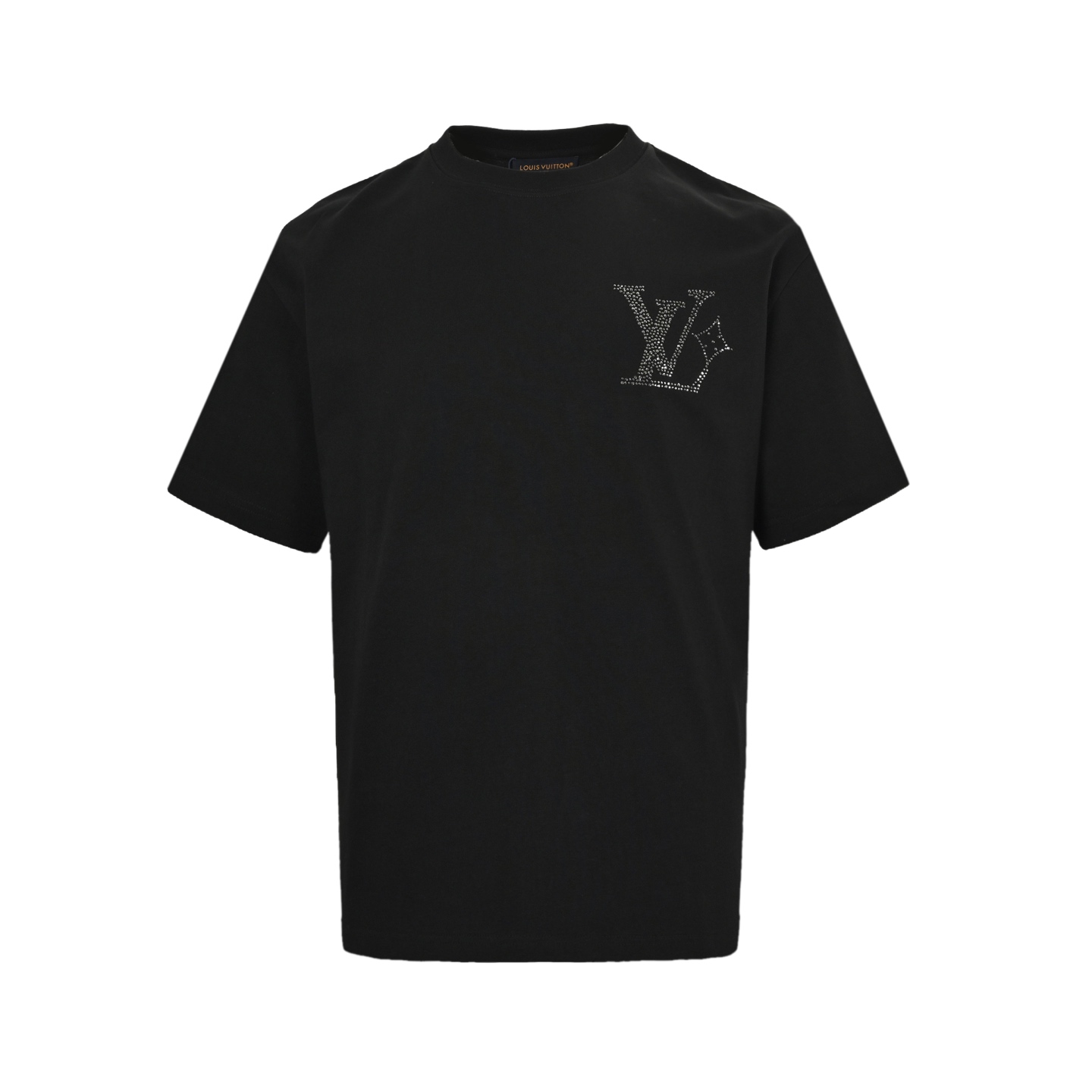Louis Vuitton 25ss front and back lettering logo hot diamond short sleeves