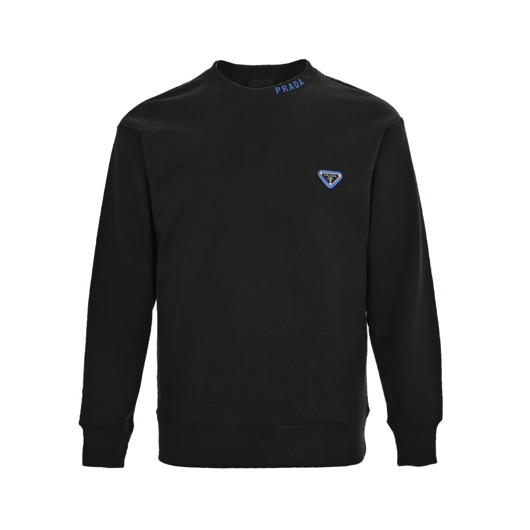 Prada 24Fw round neck sweatshirt with triangle logo