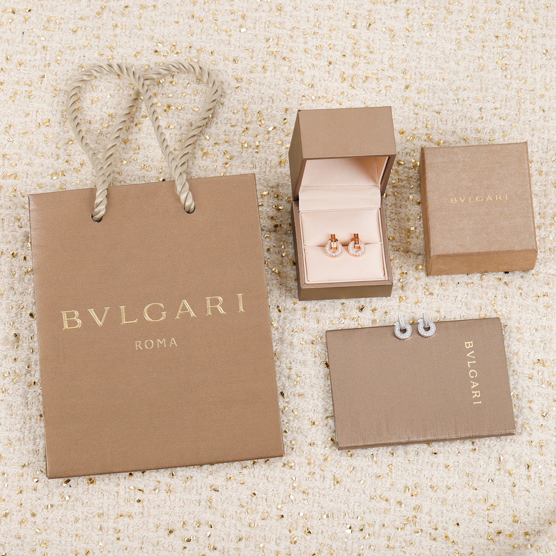 Bulgari hoop diamond earrings