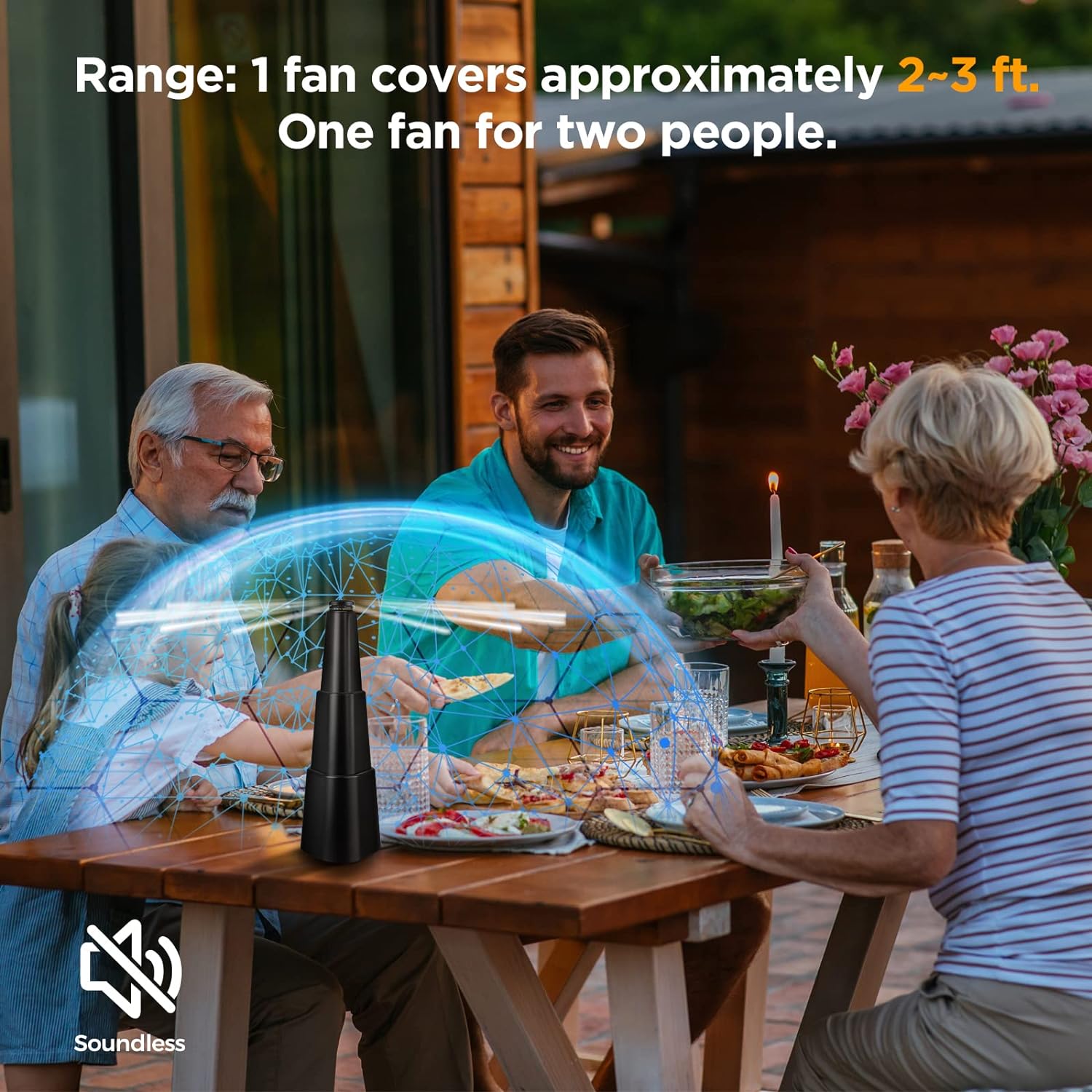👍Last Day Promotion 60% OFF💥Portable & Soundless Fly Fans for Tables