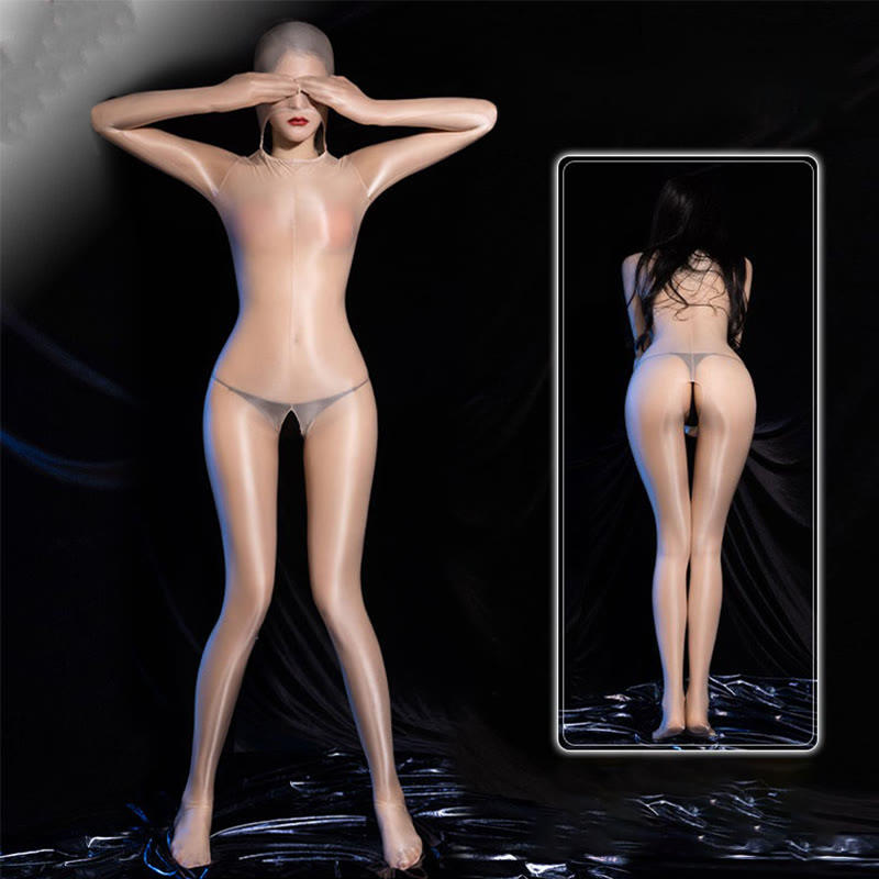 Sexy One-Piece See-through Hooded Jumpsuit Lingerie