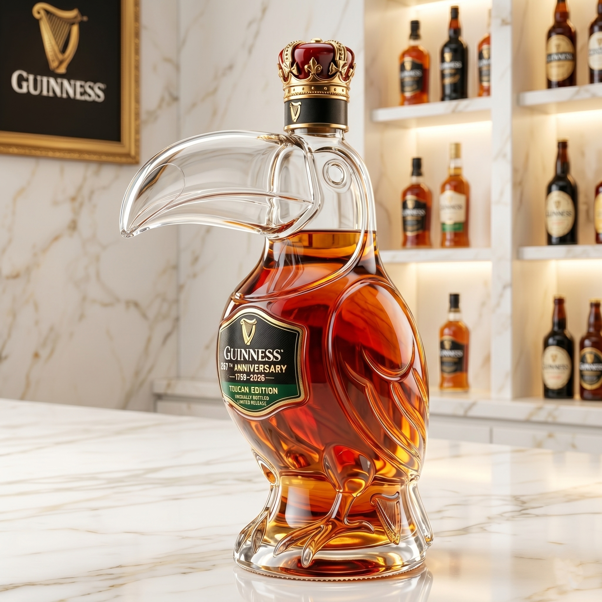 Guinness 267th Anniversary Toucan Edition Whiskey Bottle
