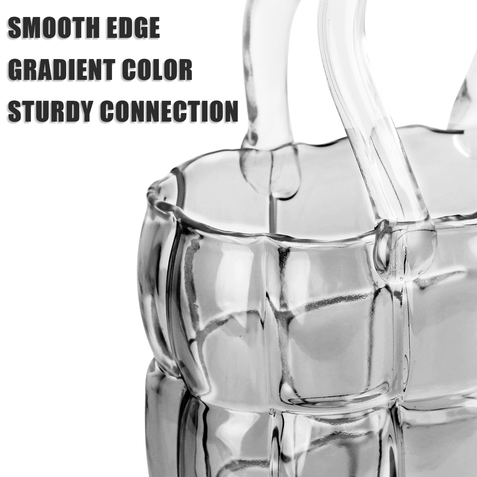 Unique Purse Vase for Flowers,11'' Handmade Thicken Bubbled Glass Bag Vases with Gradient Color for Home Decors