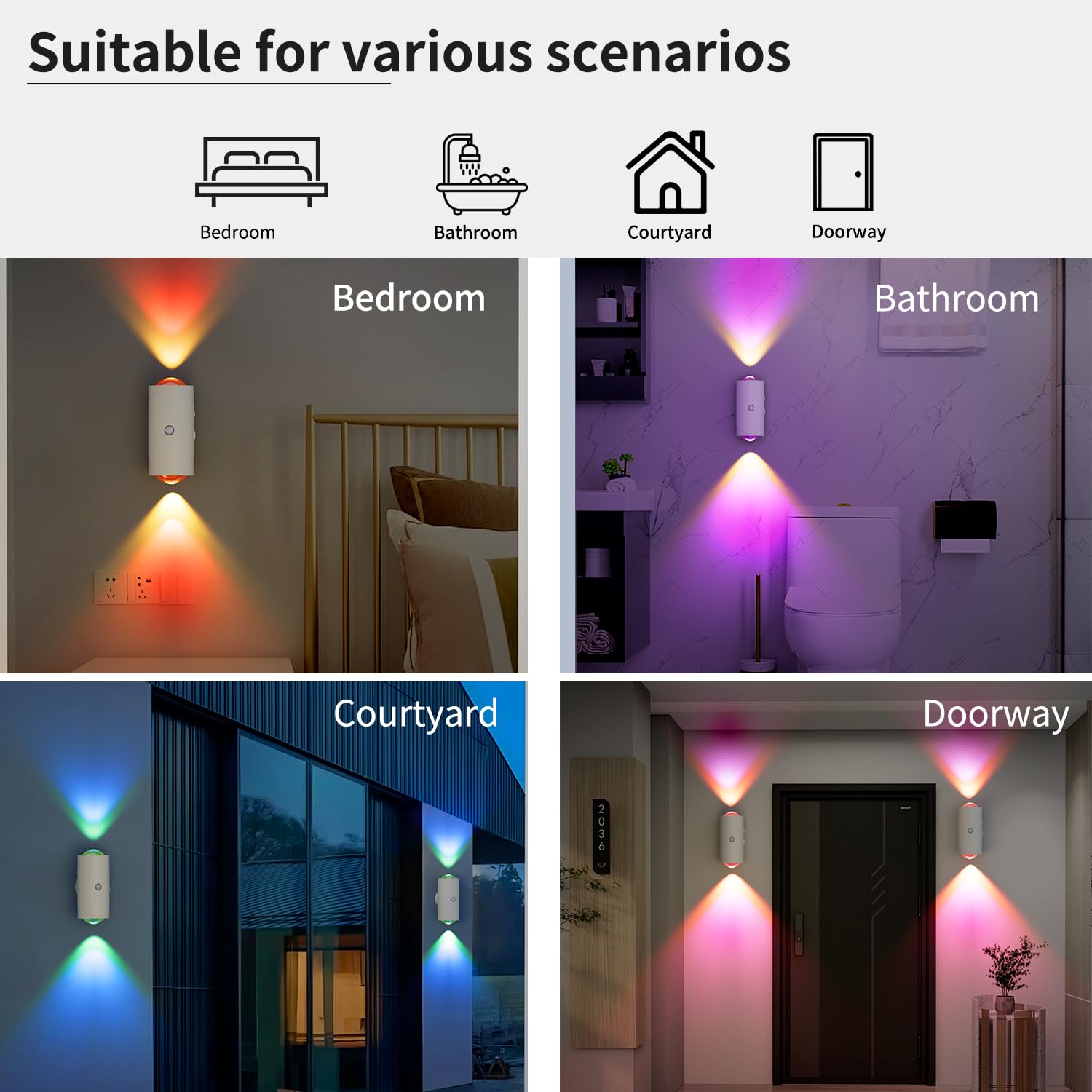🔥USB Rechargeable LED Night Light with Move Sensor, RGB Gradient Ambient Light