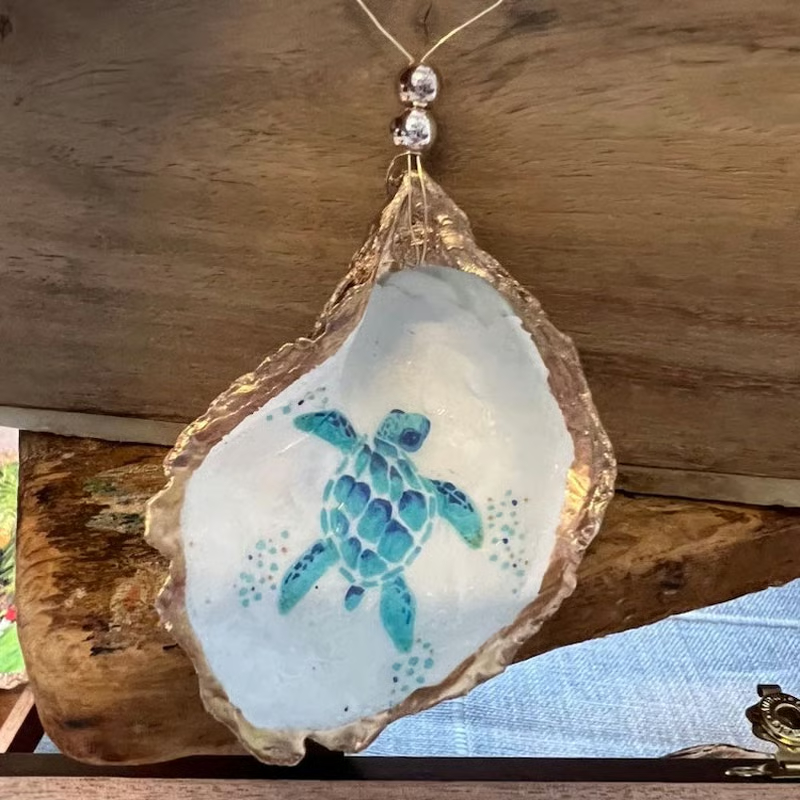 Christmas gift - Oyster Shell Art Ornament