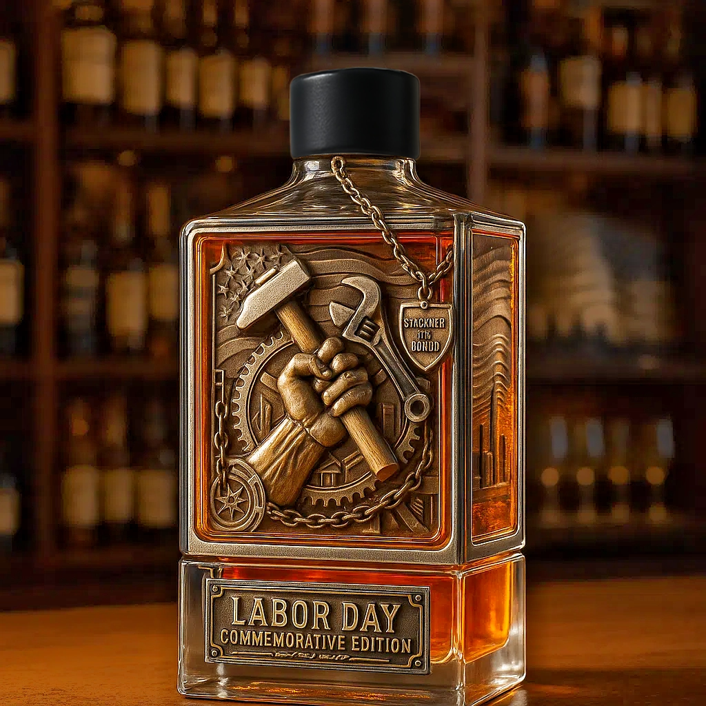 🛠️ Labor Day Whiskey Bottle — A Tribute to American Grit and Craftsmanship
