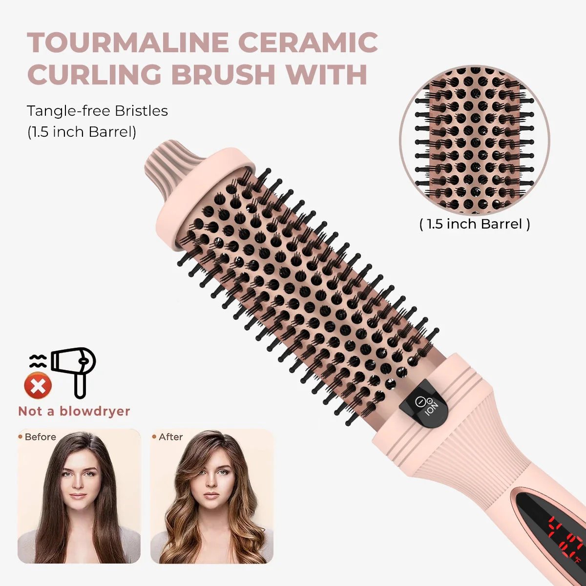 🏆#1 Best Seller ⏰Last Day Sale 49% Off💖3-in-1 Pro Negative Ion Two PTC Heaters Thermal Brush