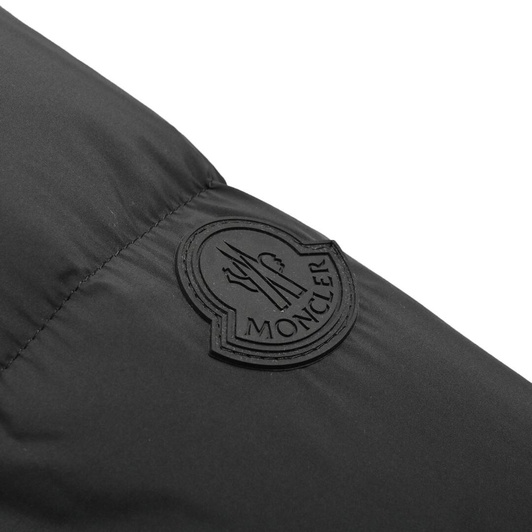 Moncler patchwork long hooded down jacket