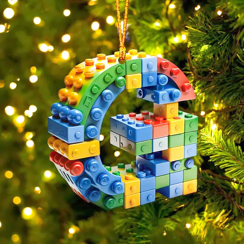 Building Brick Letter Ornament for Christmas
