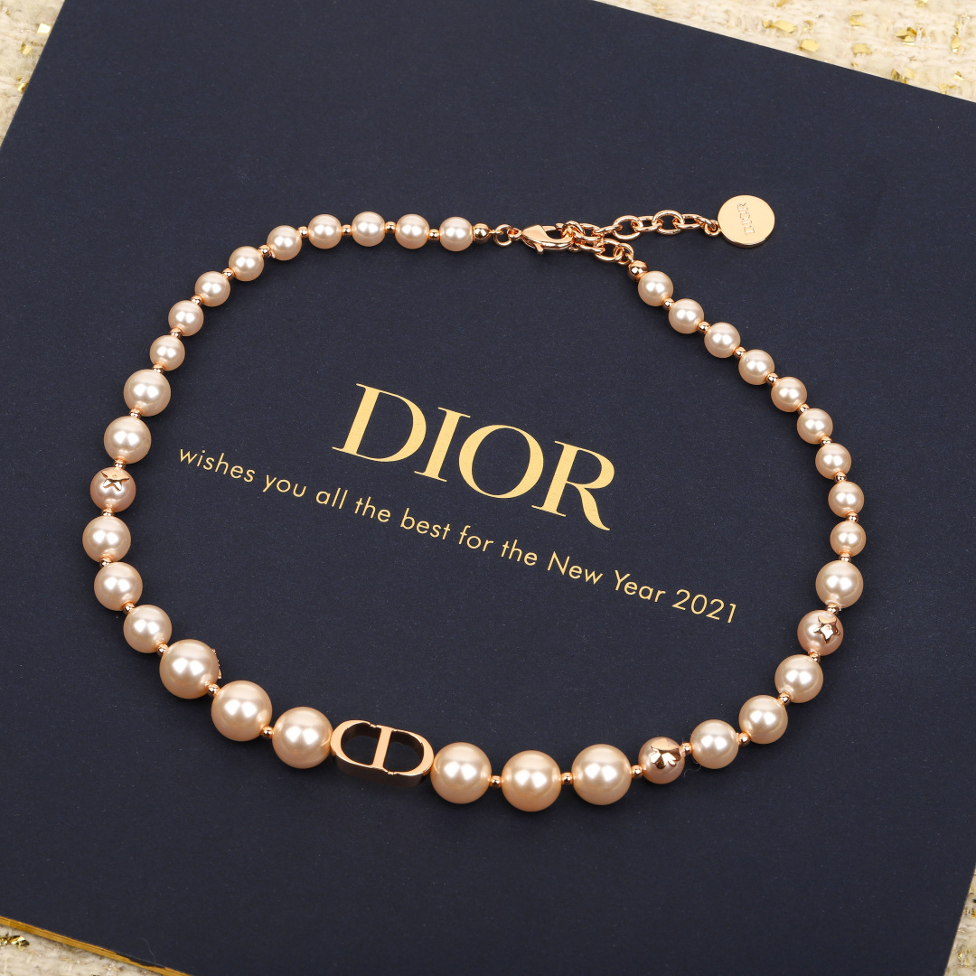 Dior Bee Pink Pearl Necklace