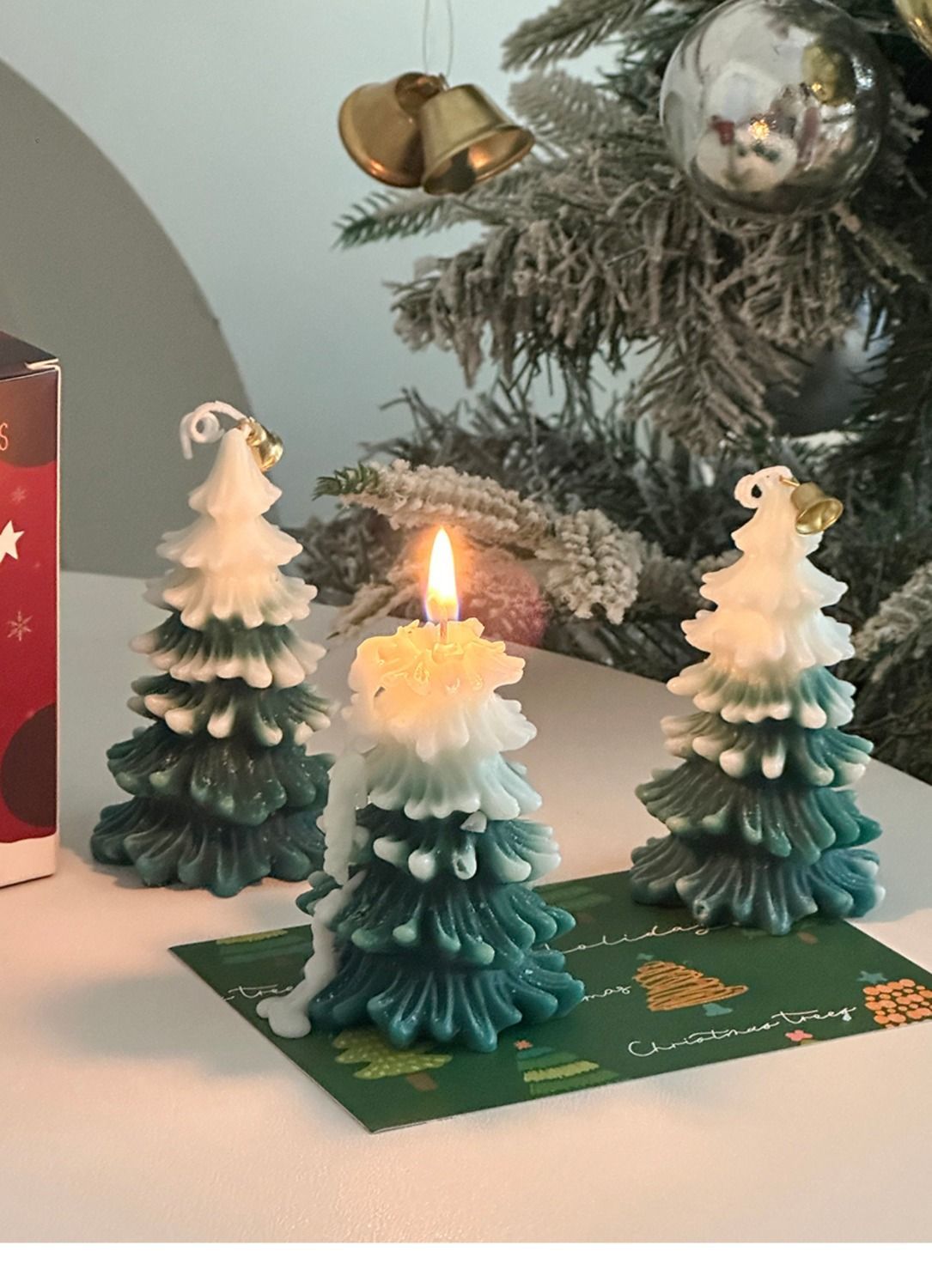 Christmas Atmosphere Desktop Decoration Small Ornaments Christmas Candles Christmas Tree Candlestick Creative Cute Small Gift