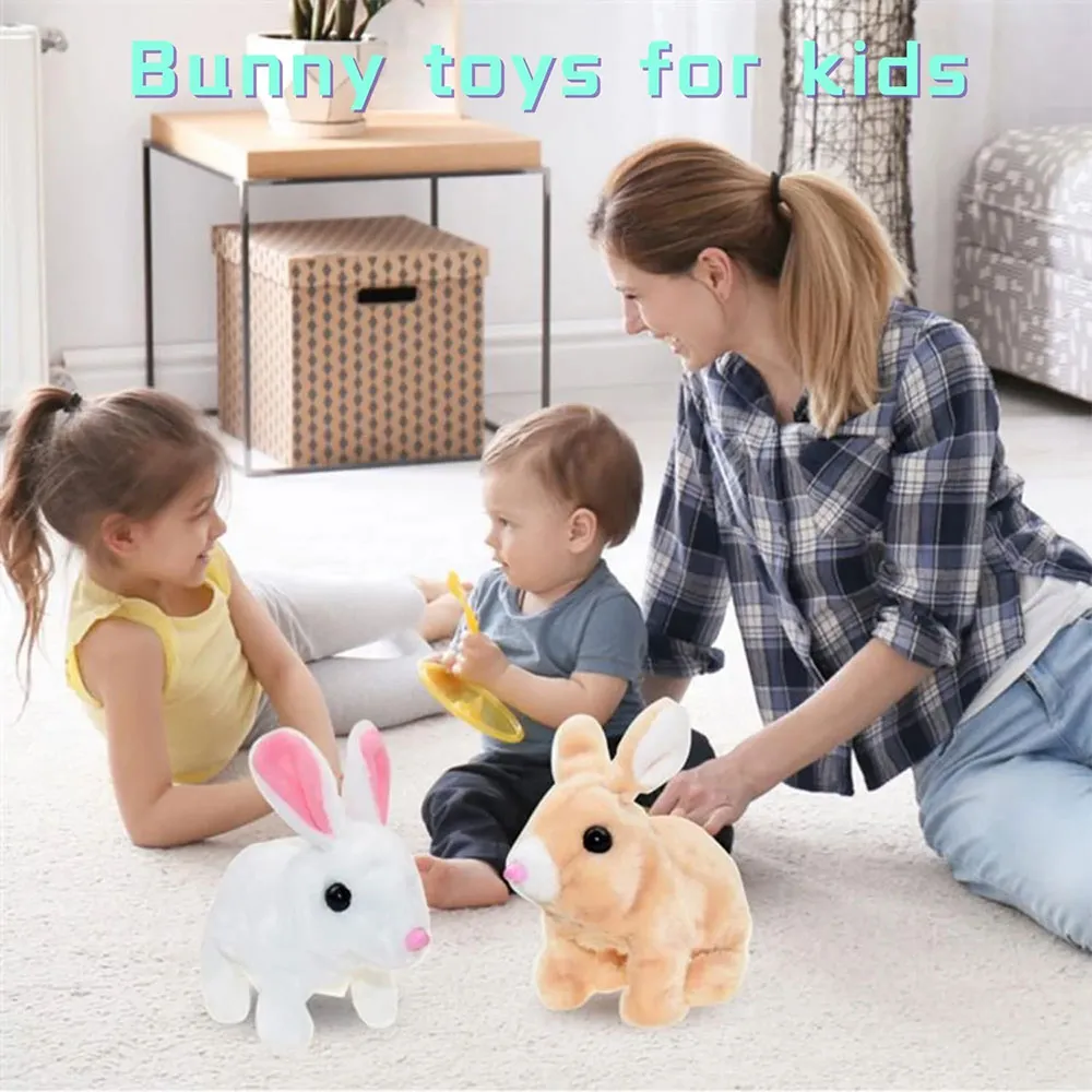 Educational Interactive Toys Bunnies Can Walk and Squeaky Easter Gift