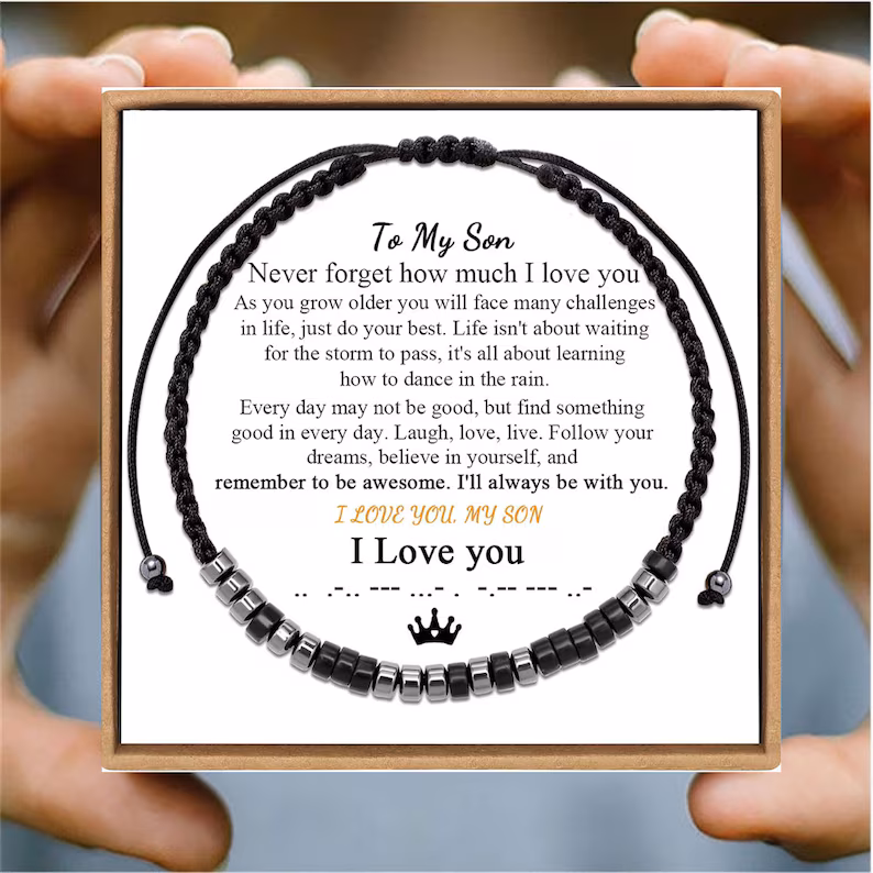 To my children, I Love You Morse Code Bracelet