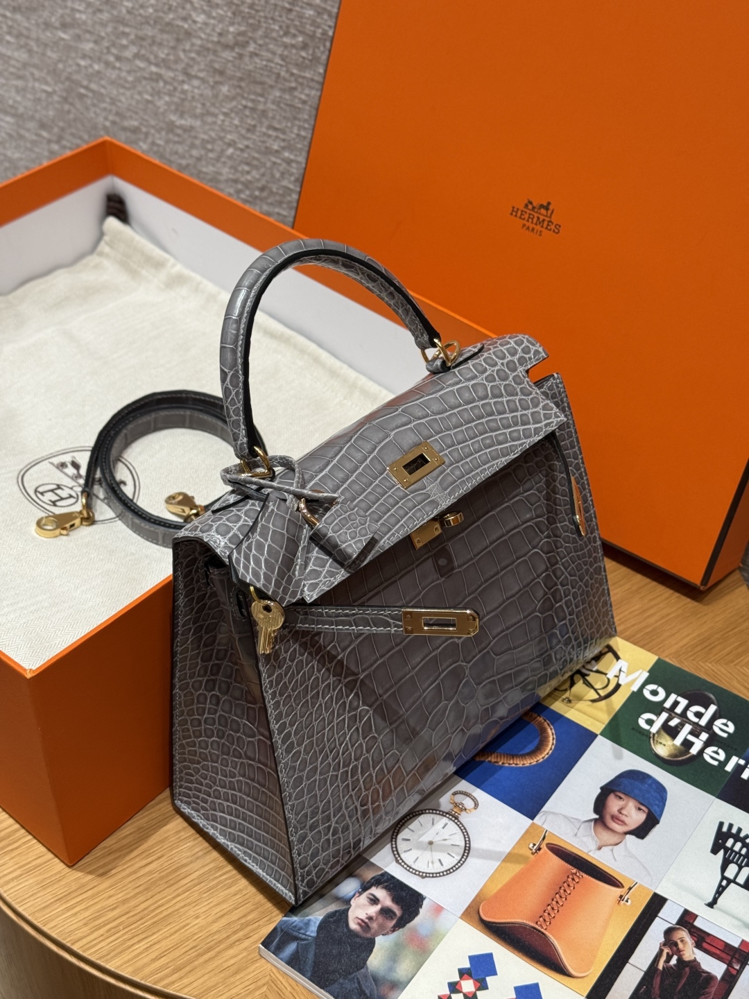 Hermès Kelly 0VGris Ciment (Handmade to order)
