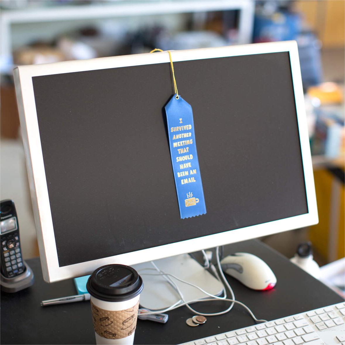 I Survived Another Meeting Ribbon | Funny Award Ribbon