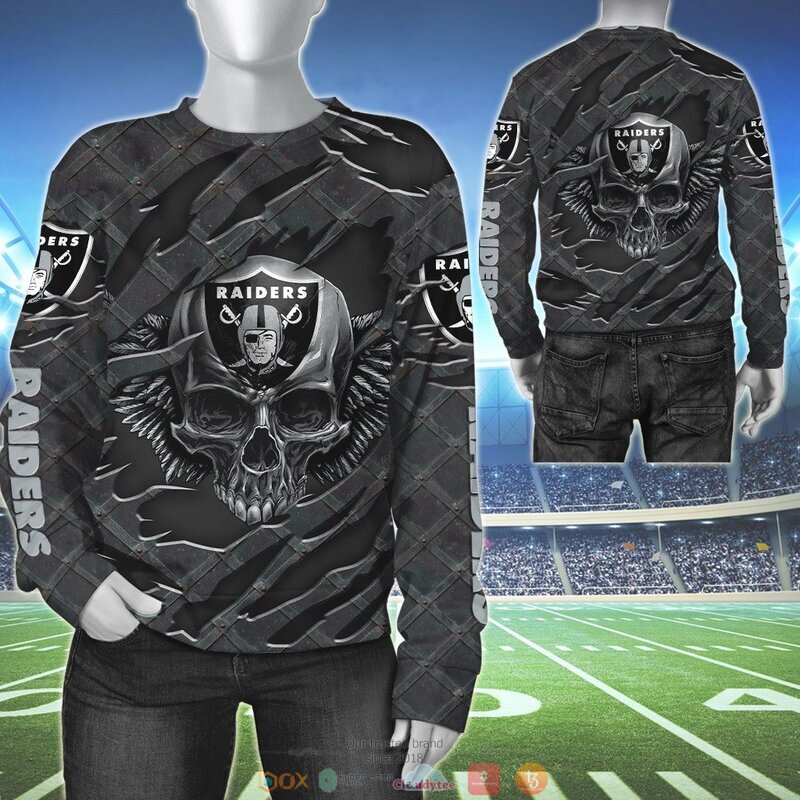 LAS VEGAS RAIDERS WINGS SKULL 3D HOODIE