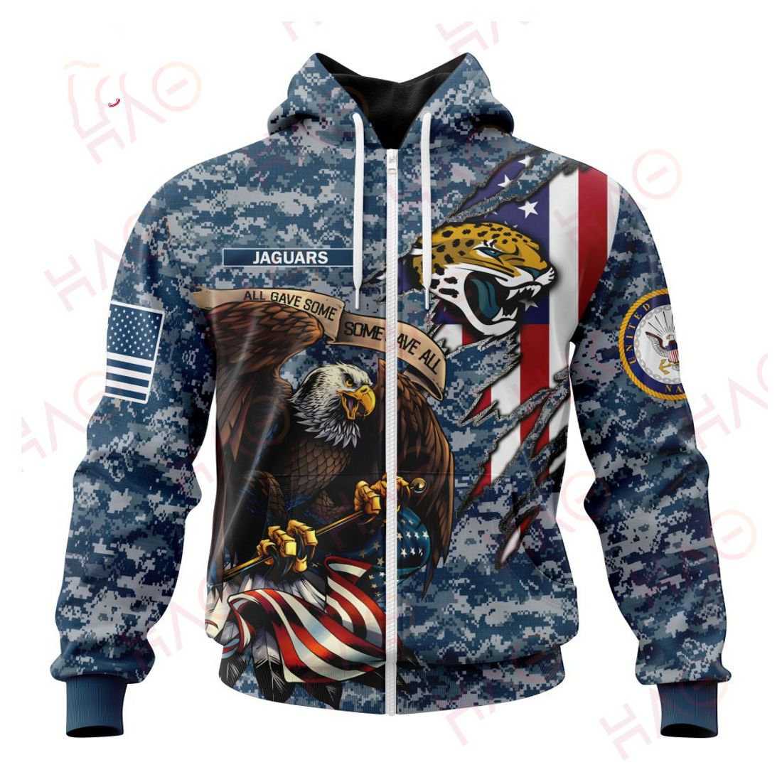 JACKSONVILLE JAGUARS 3D HOODIE US NAVY VETERANS