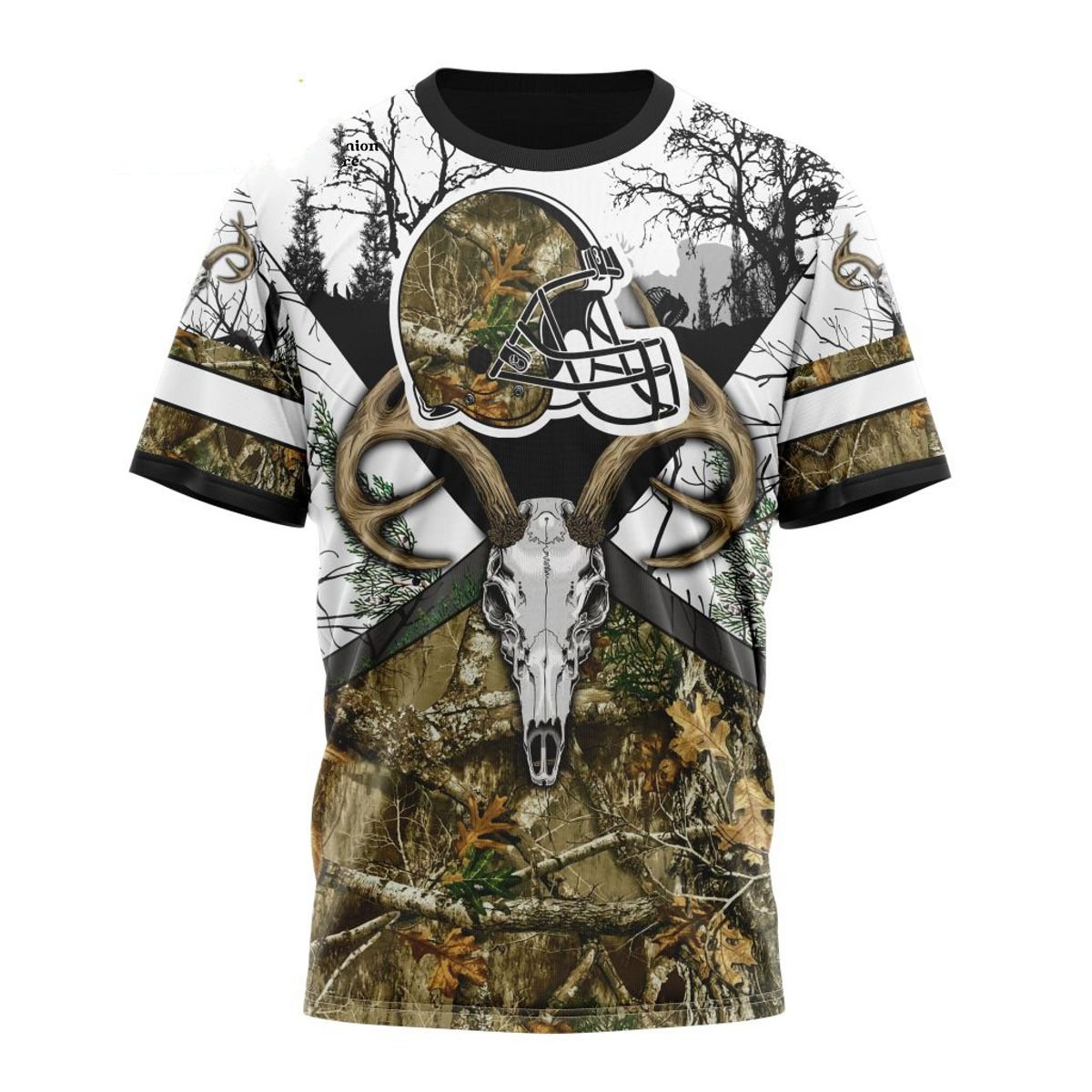 CLEVELAND BROWNS DEER SKULL AND FOREST 3D HOODIE