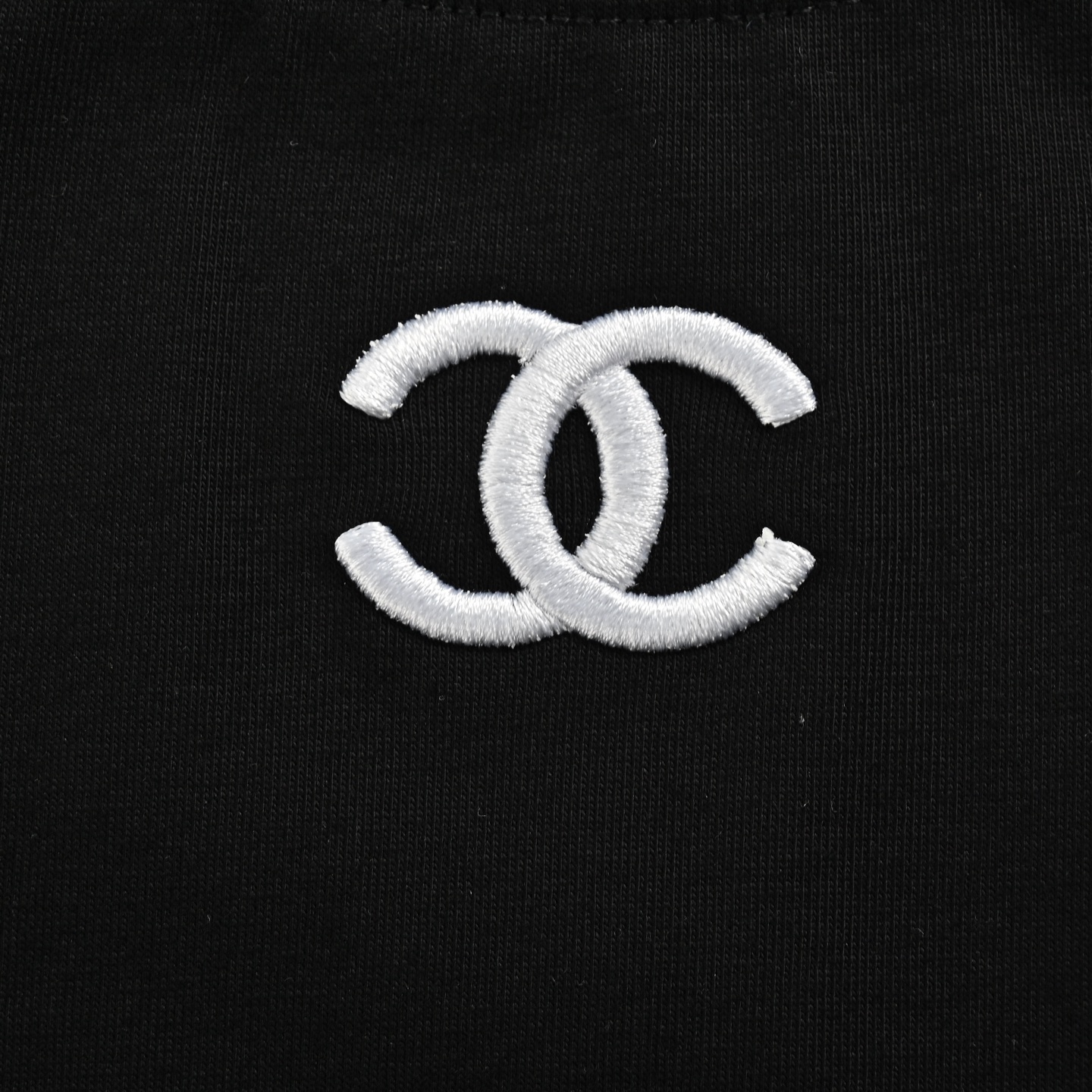 Chanel Neckline Embroidered Hem Letter Printed Short Sleeves