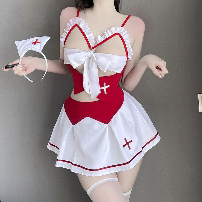 Cosplay Nurse Uniform Bow Lingerie Set