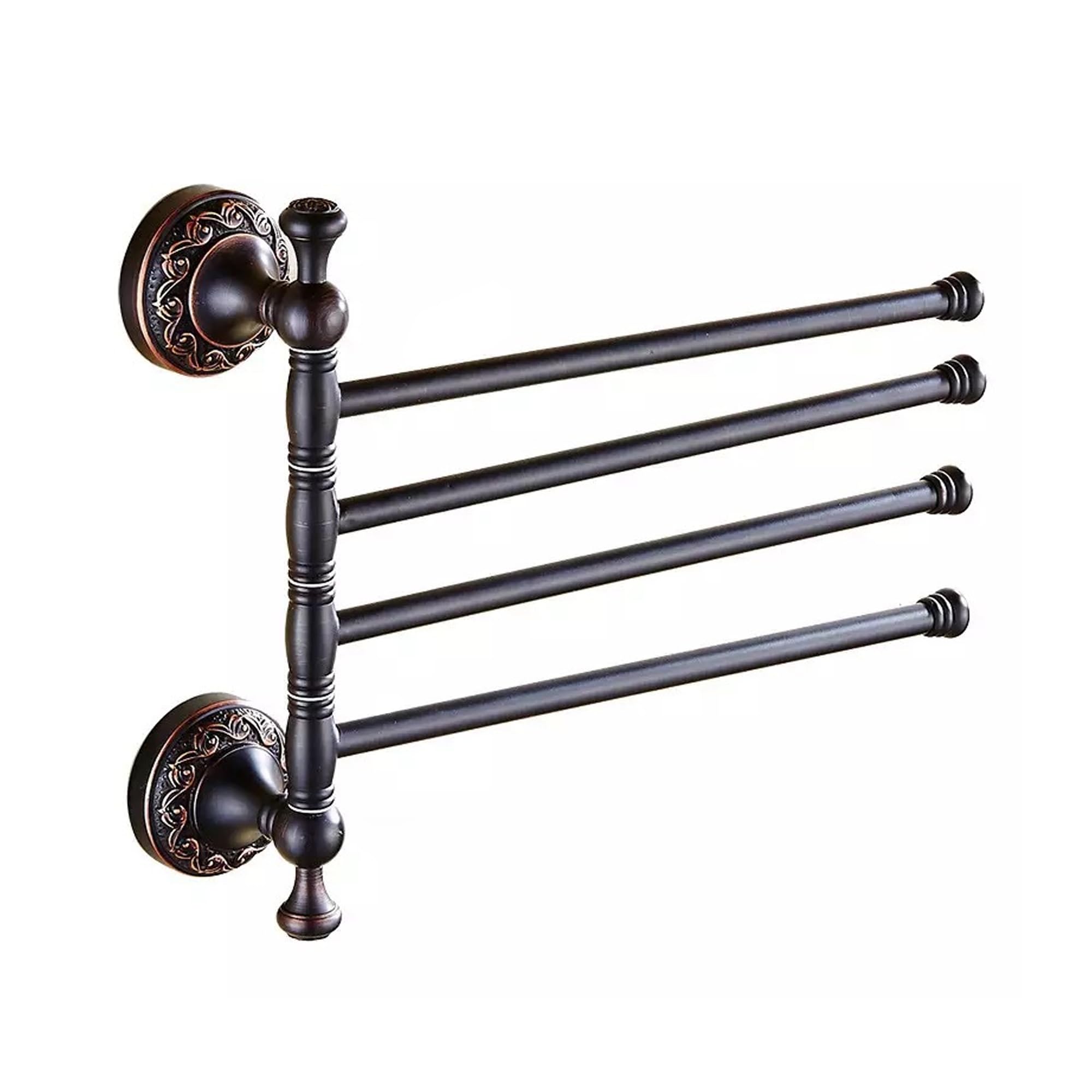 Folding Four-Arm Swivel Brass Towel Rack