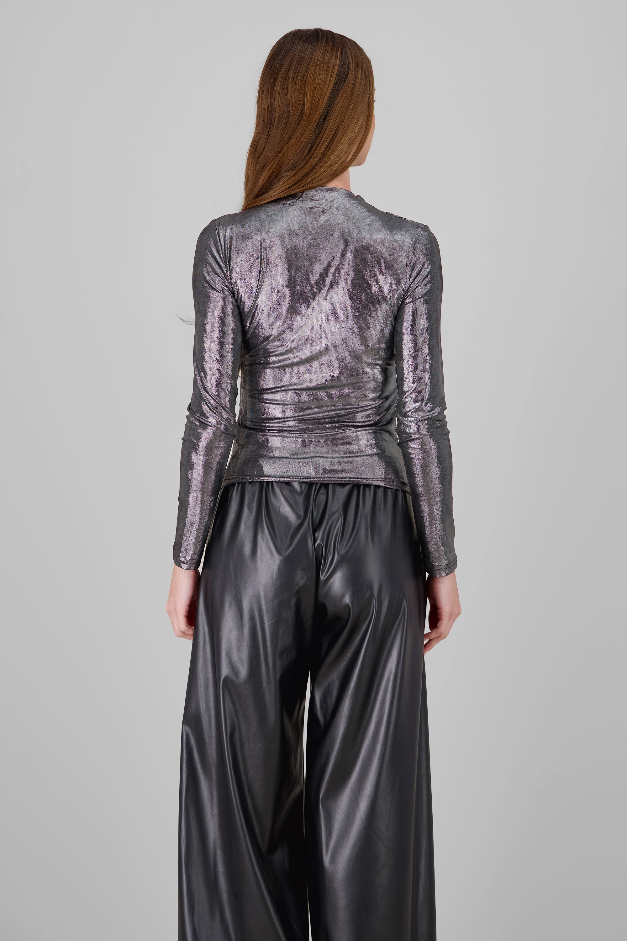 Metallic Long Sleeve Blouse