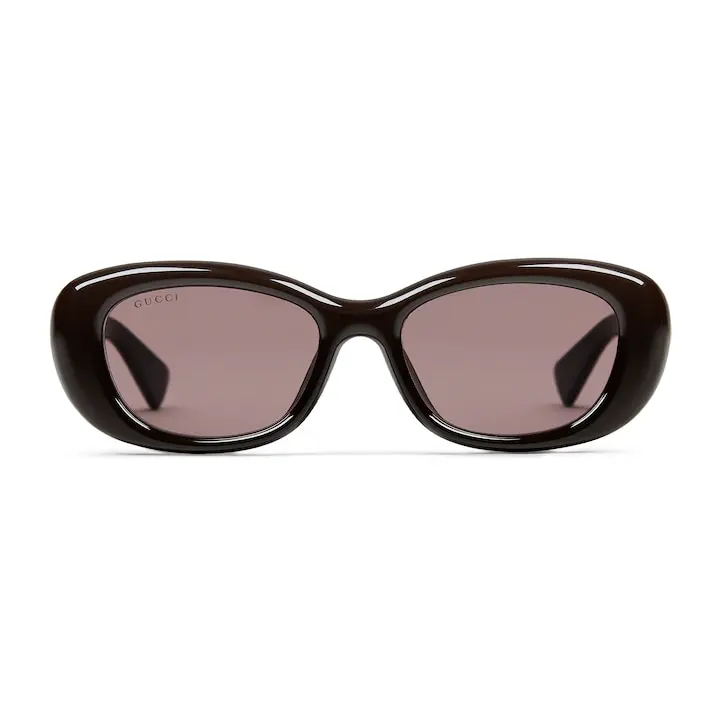 Gucci low bridge fitted oval frame sunglasses