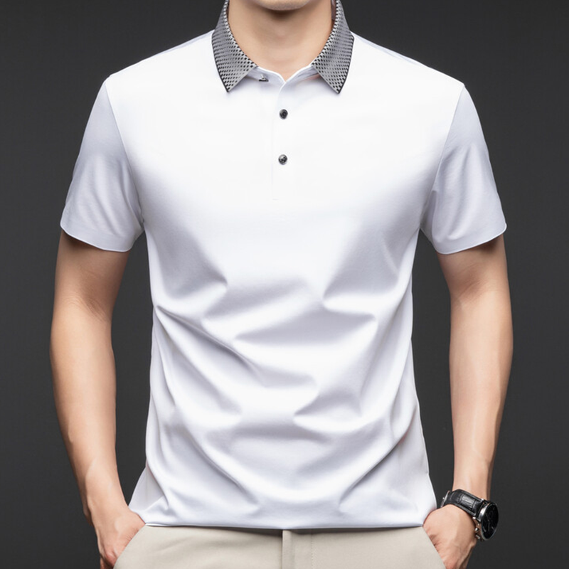 Men's Casual Business Short Sleeve Lapel T-Shirt