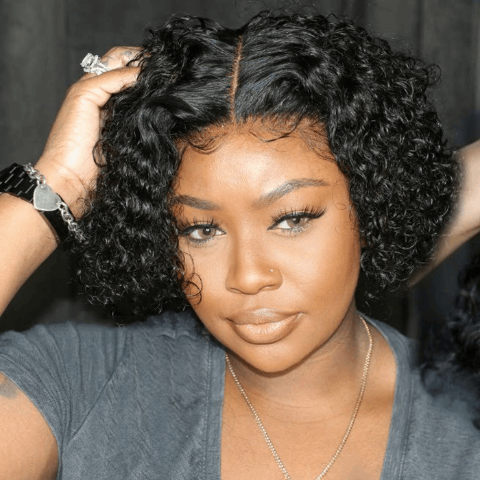 Glueless Short Pixie Cut Natural Curly Bob Lace Wig Affordable Virgin Bazilian Hair