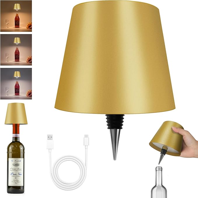 🔥Buy More Save More🔥🍾🍾Wireless Wine Bottle Lights-3 Color Temps, Type C Rechargeable