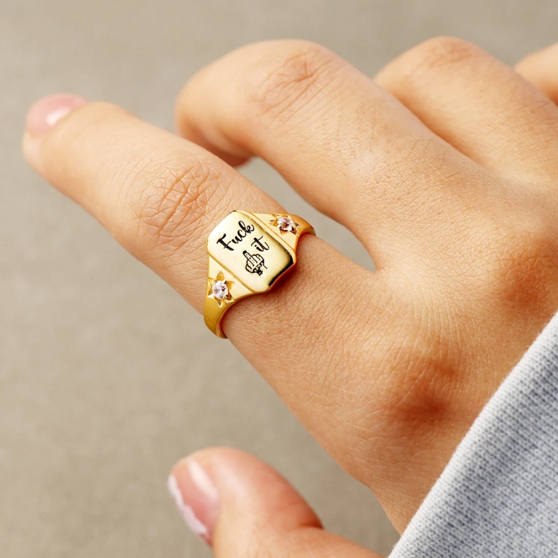 Funny Engraved Fu*k It Ring