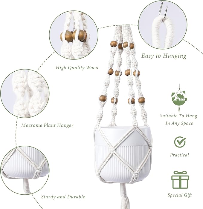 🎍🎍Bohemian style decorative cotton rope hanging basket (handmade)