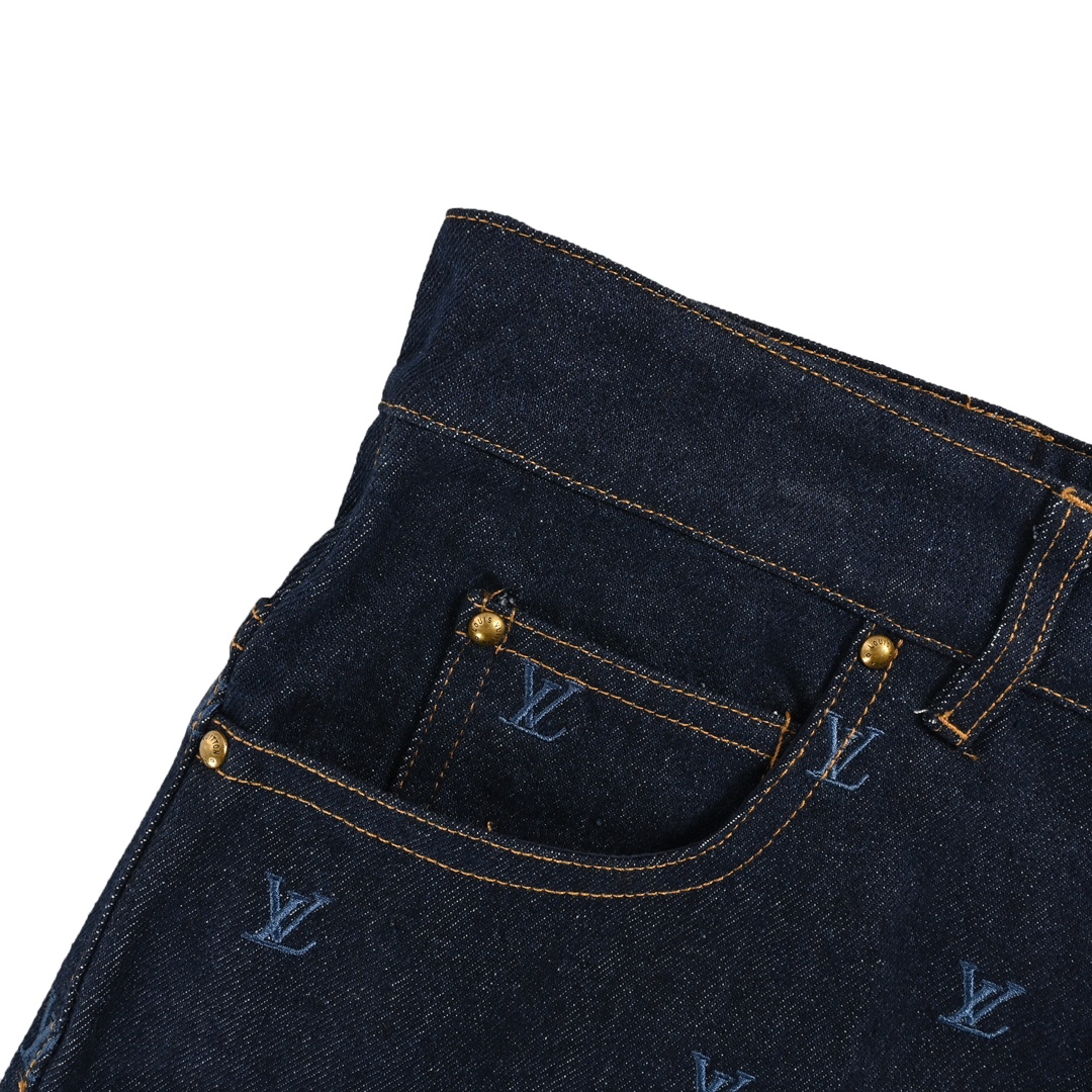 Louis Vuitton 24Fw all over print monogram logo embroidery suit jeans