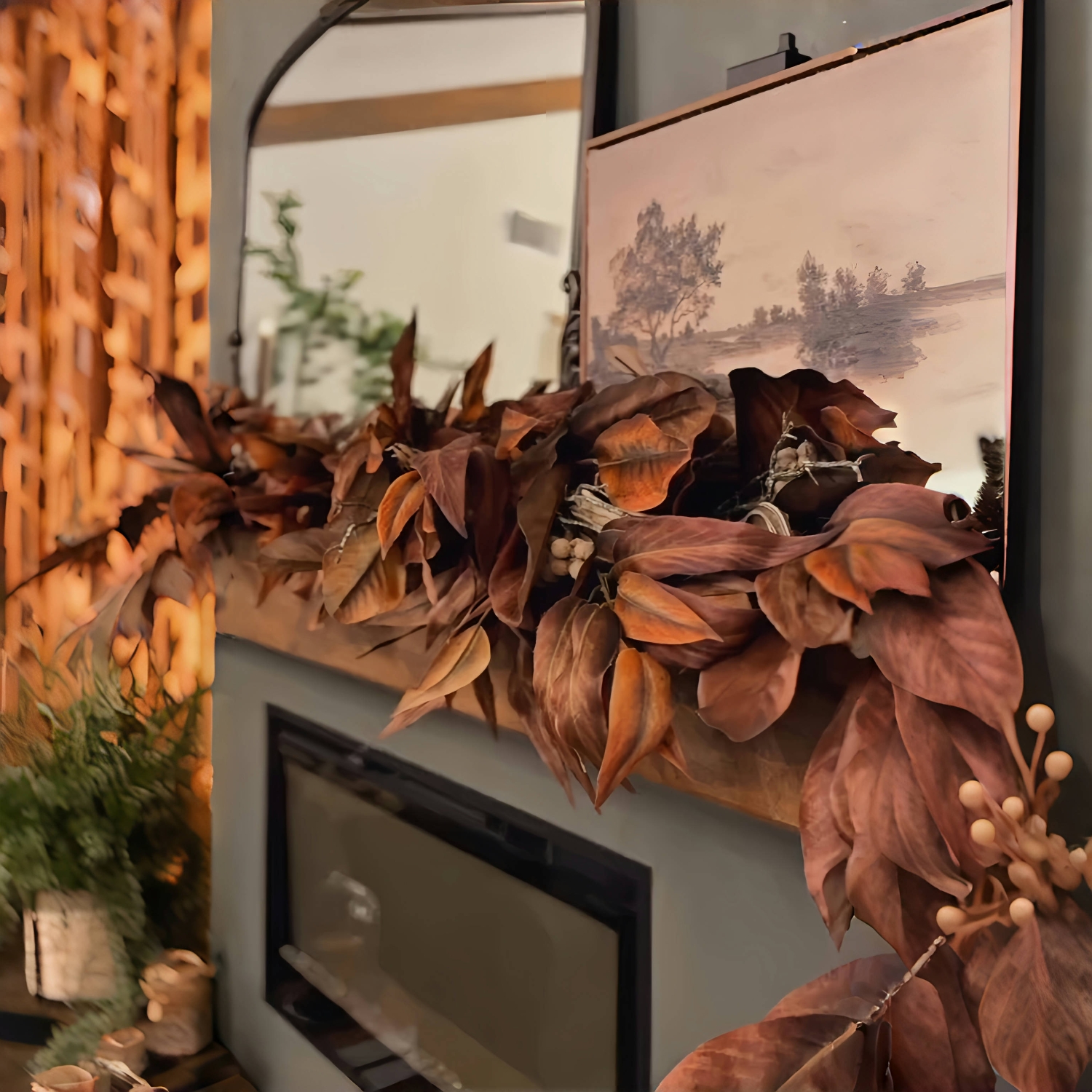 🔥Hot Sale🔥Brown Magnolia Leaf Garland
