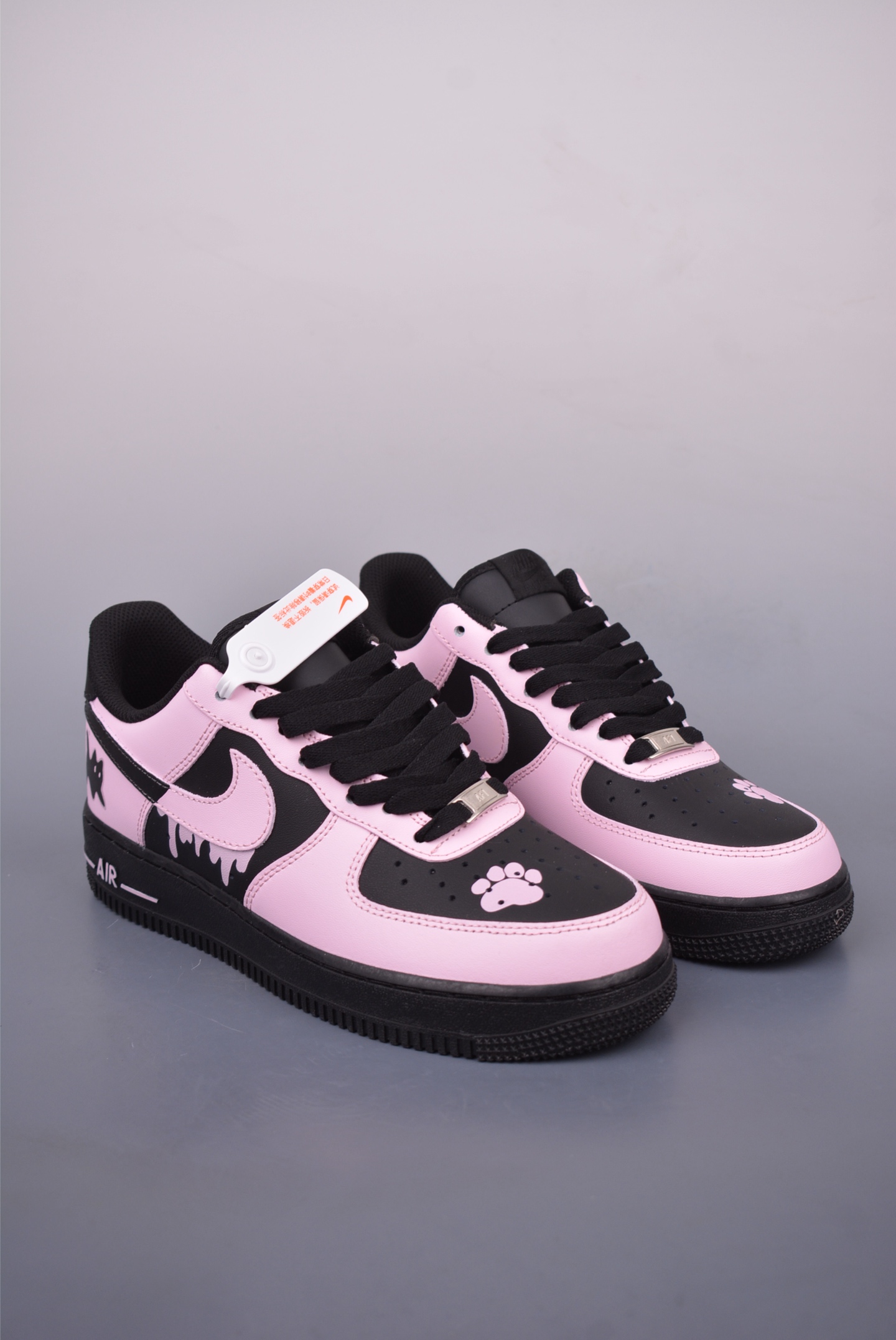 Nike Air Force 1 07 LV8 Low Sneakers Sweetheart Kitty Black Pink ZH0316-080