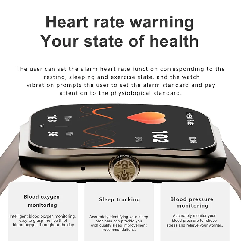 2024 New 2.1-inch UHD Bluetooth Calling Smartwatch Watch 220mah battery capacity IP68 Professional waterproof for Android iOS