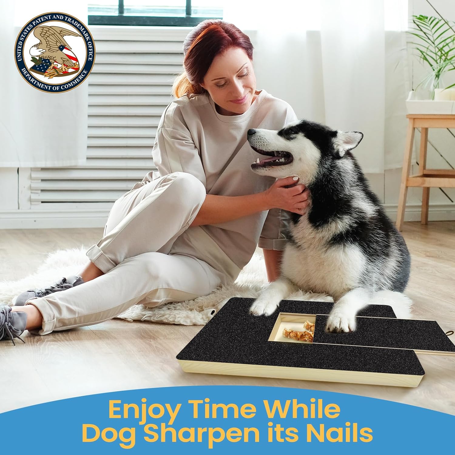 🔥Dog Paw Nail Scratch Pad - Dog Scratch Pad with Treat Box