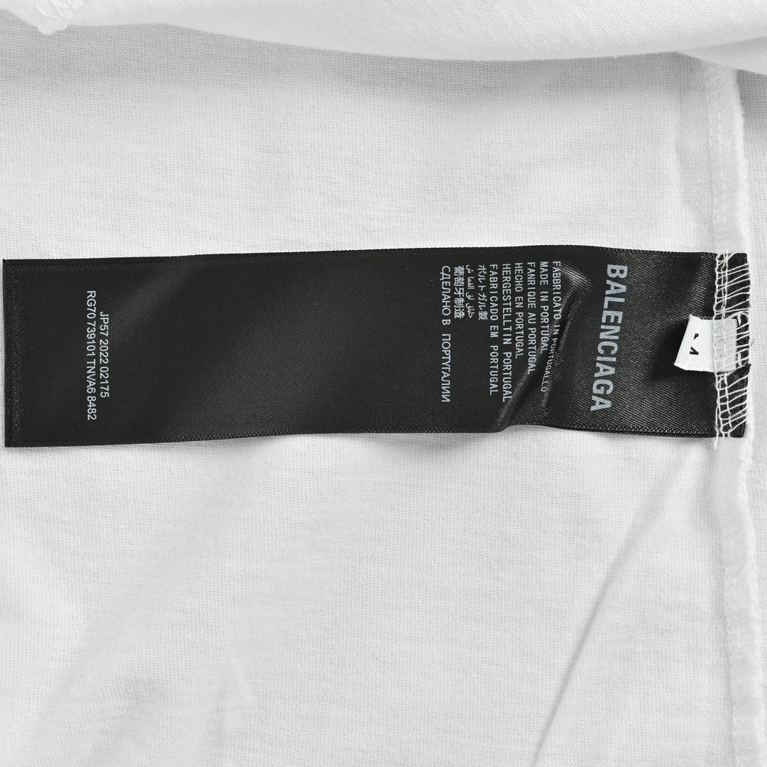 Balenciaga No Comments Cracked Print Ripped Short Sleeves