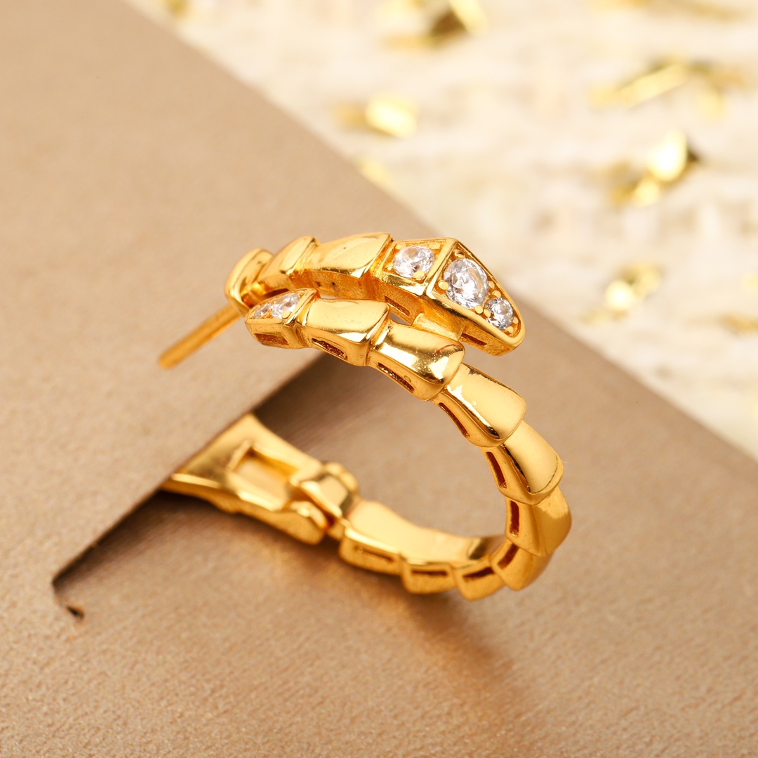 Bulgari snake-shaped diamond earrings