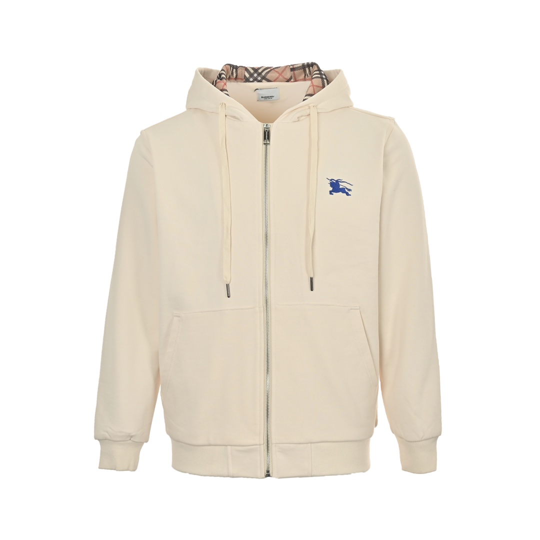 Burberry 24Fw blue warhorse embroidered zip-up jacket